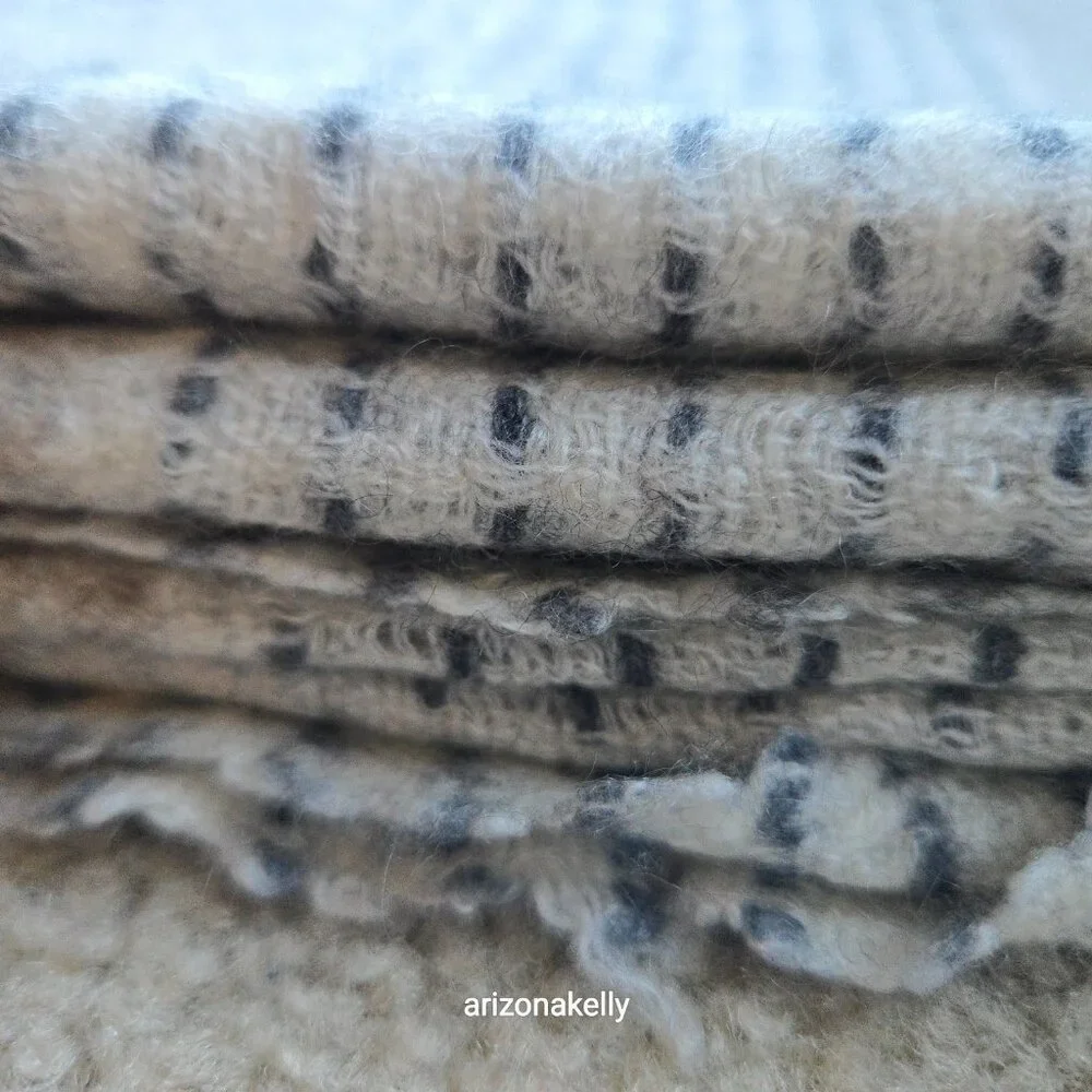 Laraib Cashmere Woven Scarf Natural Earthy Made in Nepal - Picture 15 of 16